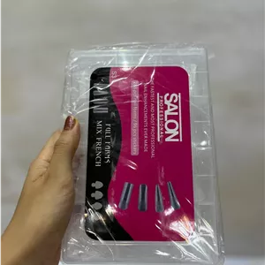 قالب موقت کاشت ژل ناخن 4 طرح میکس 288 عدد با اسمایل پیپر مدل S3 صورتی سالن Salon