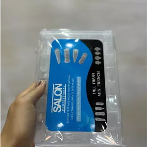 قالب موقت کاشت ژل ناخن 4 طرح میکس 288 عدد با اسمایل پیپر مدل S2 آبی سالن Salon
