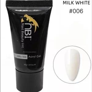 پلی ژل کاشت ناخن ان بی آی رنگ شیری 30 گرم nbi