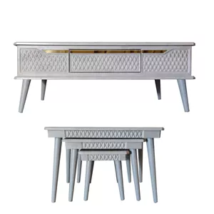 میز پذیرایی مدل الماس مجموعه 4 عددی کاتن مدل 100035