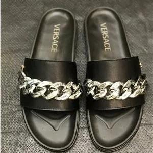 کد 300 صندل ورساچه versace زنجیری مشکی نقره ای