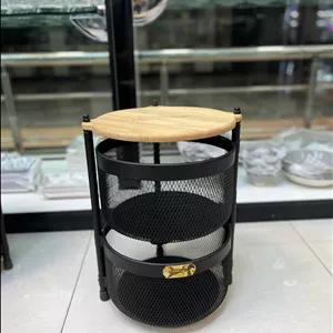 سبدسیب زمینی و پیاز2طبقه چوب