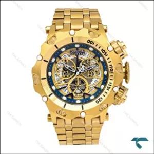 ساعت اینویکتا هیبرید مردانه طلایی صفحه سرمه ای اسکلتون Invicta-6255-G