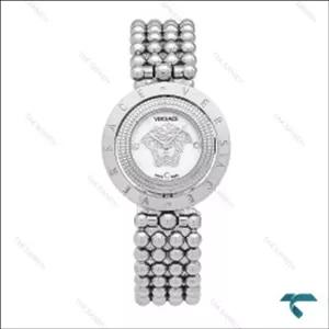 ساعت ورساچه زنانه سیلور صفحه سفید قاب چرخان Versace-6304-L