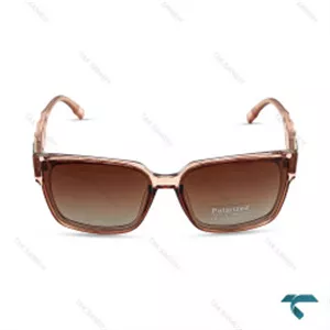 عینک دودی پرادا زنانه فریم شفاف قهوه ای پلاریزه Prada-6489-L