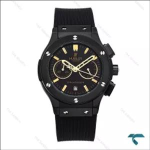 ساعت زنانه هابلوت سه موتوره مشکی ایندکس طلایی Hublot-6578-L