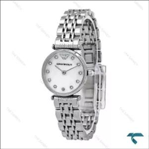 ساعت زنانه امپریو آرمانی مینی سیلور صفحه سفید نگینی Armani-6686-L