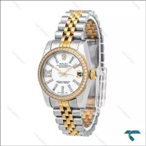 رولکس زنانه دیت جاست دورنگ طلایی پررنگین Rolex-6738-L