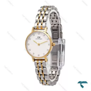 ساعت دنیل واینگتون زنانه مینی گرد دورنگ طلایی ایندکس نگین DW-6762-L