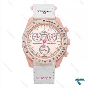 ساعت امگا سواچ زنانه ماموریت به ونوس سفید صورتی Omega-7898-U