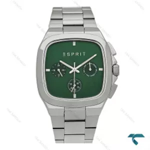 ساعت اسپریت مردانه سه موتوره نقره ای صفحه سبز Esprit-8205-G
