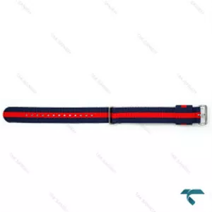 بند برزنت دنیل ولینگتون مردانه قرمز سرمه ای سگک سیلور DW-Strap-8575-G