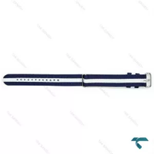 بند برزنتی ساعت دنیل ولینگتون مردانه سرمه ای سفید سگک سیلور DW-Strap-8579-G