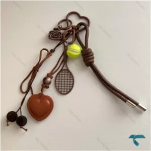 آویز کیف زنانه تنیسی با قلب عسلی Charm-8430-L