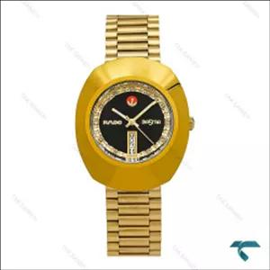 ساعت مردانه رادو تخم مرغی طلایی صفحه مشکی Rado-7373-G