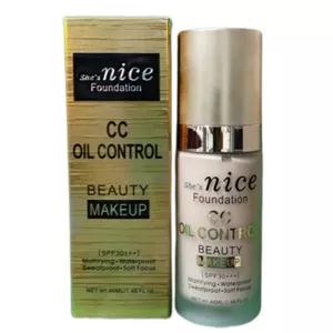 کرم پودر شیشه ای cc نایس she's nice foundation حجم 46 میل