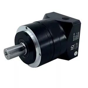 گیربکس خورشیدی سرووموتور HQM اچ کیو ام مدل SE70-50-14 سایز 70 نسبت 1 به 50 شفت ورودی 14 شفت خروجی 16 فلنج گرد مناسب 400 وات 3000 دور (گیربکس سیاره ای)