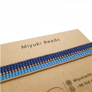 M0152 _ دستبند سرمه ای، آبی و برنز 6 رج ( منجوق میوکی )