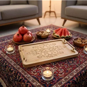 سینی چوبی طرح دار بهار
