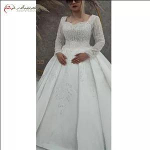 لباس عروس طرح پنل عربی پرکار تمام کریستال سنگدوزی شده