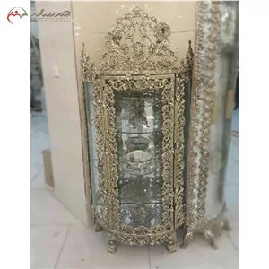 مینی بوفه برنزی دو طبقه با حاشیه گل، مدل سه تاج