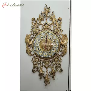 ساعت دیواری برنزی طرح طاووس سنگین وزن