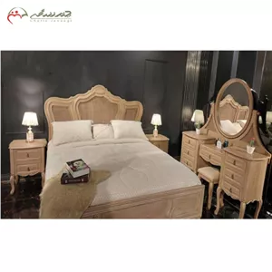 سرویس خواب مدل کلاسیک شامل تخت، پاتختی و میز آرایش