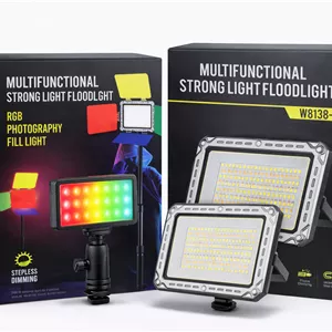 نور ثابت LED چندمنظوره عکاسی و فیلمبرداری RGB مدل W8138-1 Strong Light Floodlight