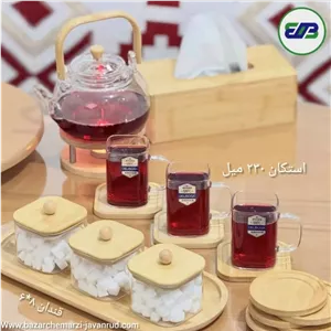 زیر قندانی و رولت خوری بامبو اصل مدل مستطیل Bamboo Wood l 