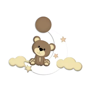 چراغ خواب کودک طرح خرس و ماه LU049 | مونیموکالا