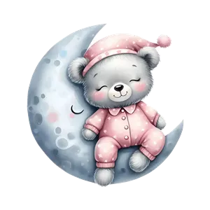 چراغ خواب کودک طرح خرس ماه LU017 | مونیموکالا