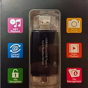 کارت خوان چند کاره رم ریدر و رایتر OTG با پورت های USB,Micro,Type-c