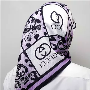 مینی اسکارف نخی دخترونه بنفش طرح گوچی
