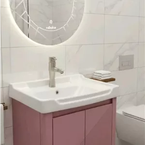 فول ست روشویی کابینتی رابوکا آرسیتا صورتی(کابین-آینه-سنگ)