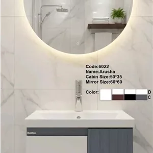 فول ست روشویی کابینتی رابوکا آروشا سفید طوسی(کابین-آینه-سنگ)