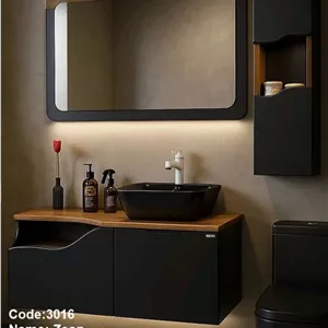 فول ست روشویی کابینتی رابوکا زئون مشکی(کابین-آینه-باکس-سنگ)