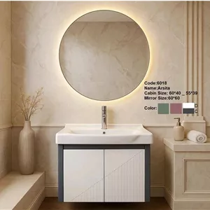 فول ست روشویی کابینتی رابوکا آرسیتا سفید طوسی(کابین-آینه-سنگ)