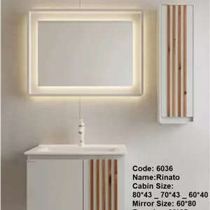 فول ست روشویی کابینتی رابوکا ریناتو80(کابین-آینه-باکس-سنگ)