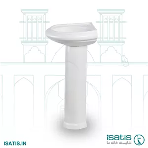 کاسه و پایه روشویی ایساتیس سه گوش پارس