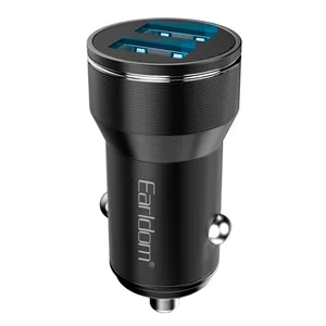 شارژر فندکی خودرو دو پورت ارلدم با توان 12 وات مدل Earldom ES-CC19 2 Port 2.4A Car Fast Charger