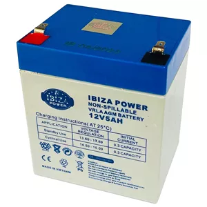 باتری 12 ولت 5 آمپر ایبیزا IBIZA POWER | باتری سیلد اسید AGM قابل شارژ