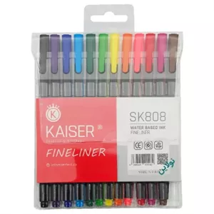 روان نویس نوک نمدی 12 رنگ کایزر ضخامت 0.4 میلی متری کد Sk808