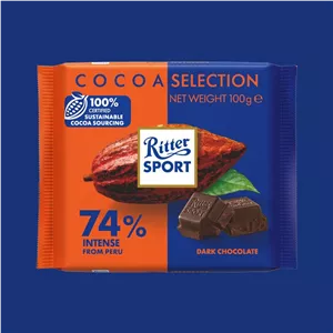 شکلات تخته ای ریتر اسپرت تلخ a وزن 100 گرم - Ritter Sport Fine Dark Chocolate 61% Cocoa