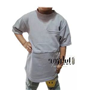 تیشرت بچه گانه  یقه گرد کبریتی جیب دار گرم بالا