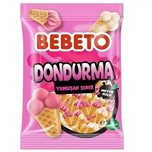 پاستیل ببتو طرح بستنی قیفی ۸۰ گرم بسته 12 عددی | Bebeto