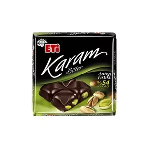شکلات تلخ 54 درصدی اتی با مغز پسته - بسته 12عددی