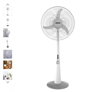 پنکه شارژی جیپاس با چراغ‌های LED مدل 9385