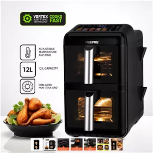 سرخ‌کن بدون روغن دوقلو جیپاس مدل Geepas GAF37548 - شرکتی