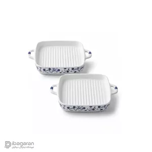 ست دو عددی خرما خوری طرح شکوفه آبی