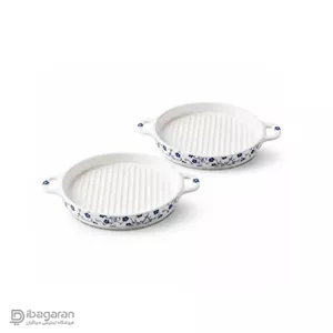 ست دو عددی خرما خوری طرح شکوفه آبی